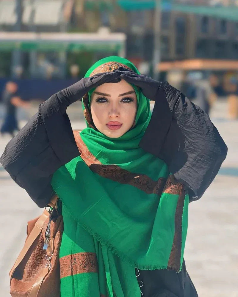 Premium Iranian Green Shawl - Razia Hijab
