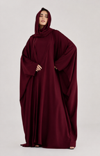 Burgundy Outer Abaya for Women | Elegant Modest Abaya