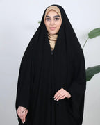 Elegant Irani Abaya with Dori Sleeves and Front Zip - Razia Hijab