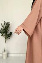 Everyday Front Open Abaya - Dusty peach