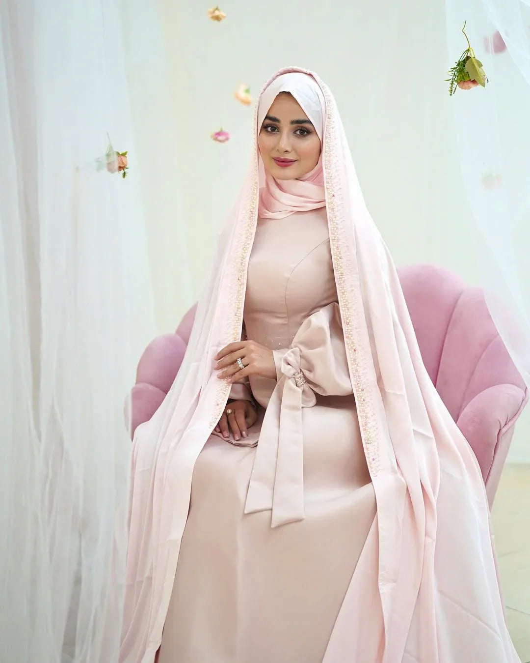 BRIDAL CHADOR – HANDWORK SATIN - Razia Hijab