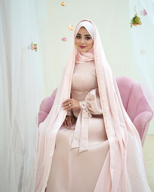 BRIDAL CHADOR – HANDWORK SATIN