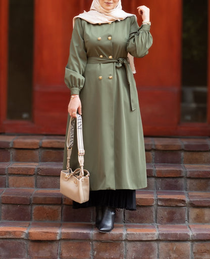 Irani Pista Green Coat – Front Open Style