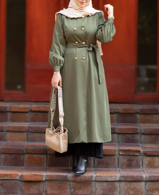 Irani Pista Green Coat – Front Open Style