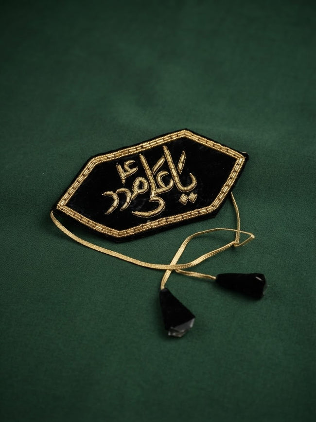 Premium Black Velvet Imam-e-Zamin with Gold Zardozi Embroider Hover Image