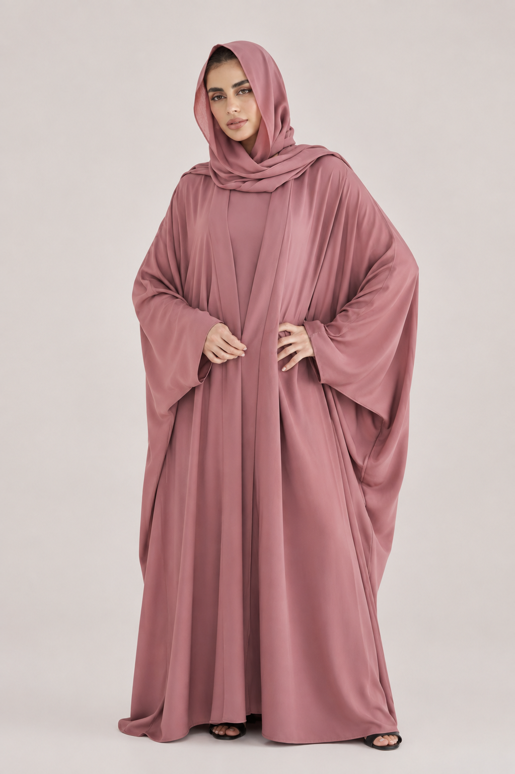 Dusty Rose Upper Abaya for Women | Modest Outer Abaya