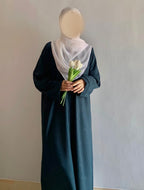 Everyday Front Open Abaya - Teal
