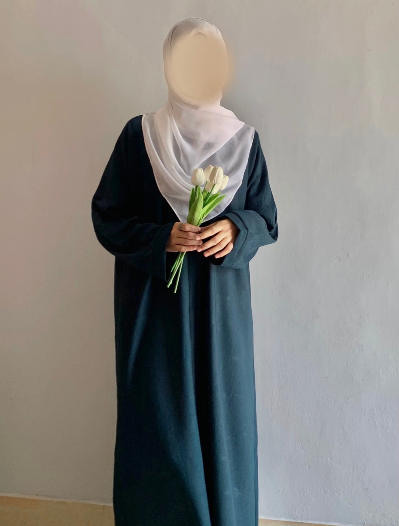 Everyday Front Open Abaya - Teal
