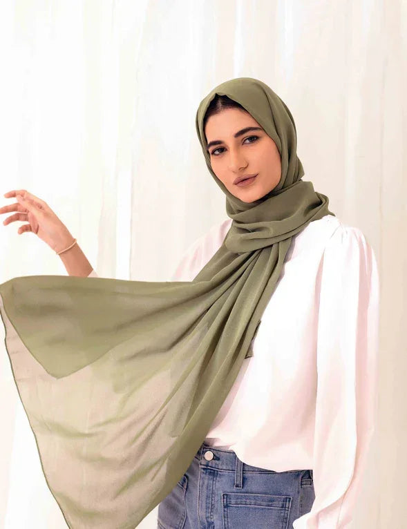 Chiffon Bubble - Olive - Razia Hijab