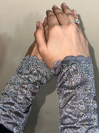 Elegant Silver Iranian Fancy Sleeves - Razia Hijab