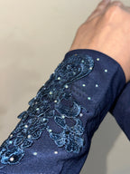 Navy Blue Embellished Sleeves - Razia Hijab