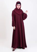 Aura Maroon Abaya - Razia Hijab
