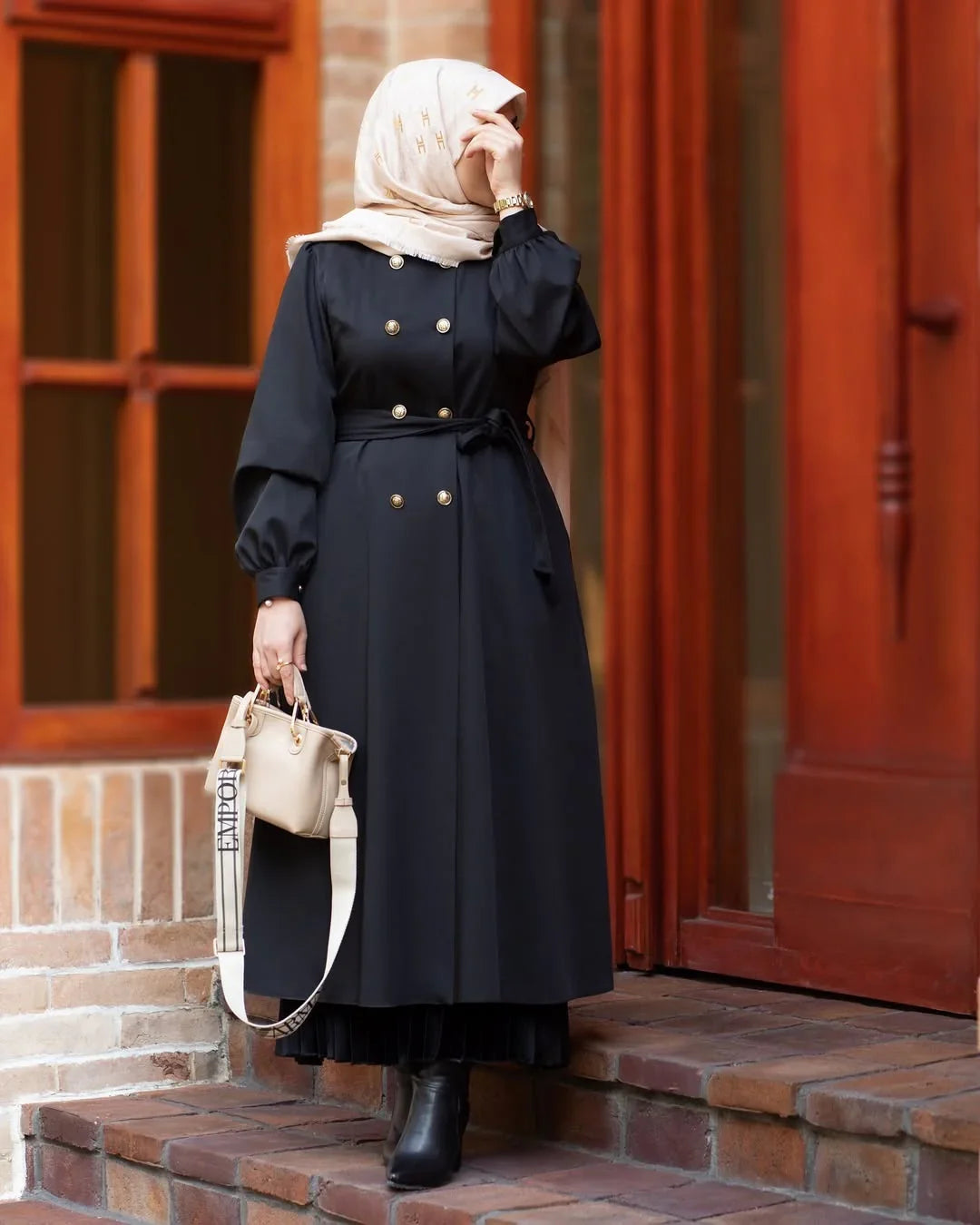 Irani Black Coat – Front Open Style - Razia Hijab