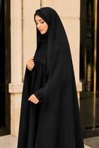 Iranian Premium Black Lace Work Chador