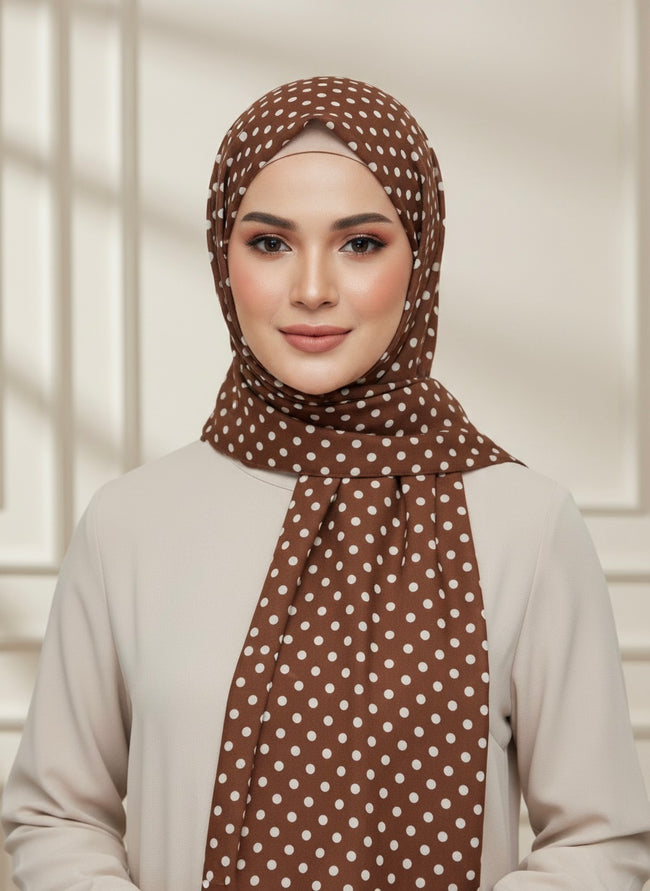 Classic Polka Dot Lawn Hijab - Razia Hijab Hover Image