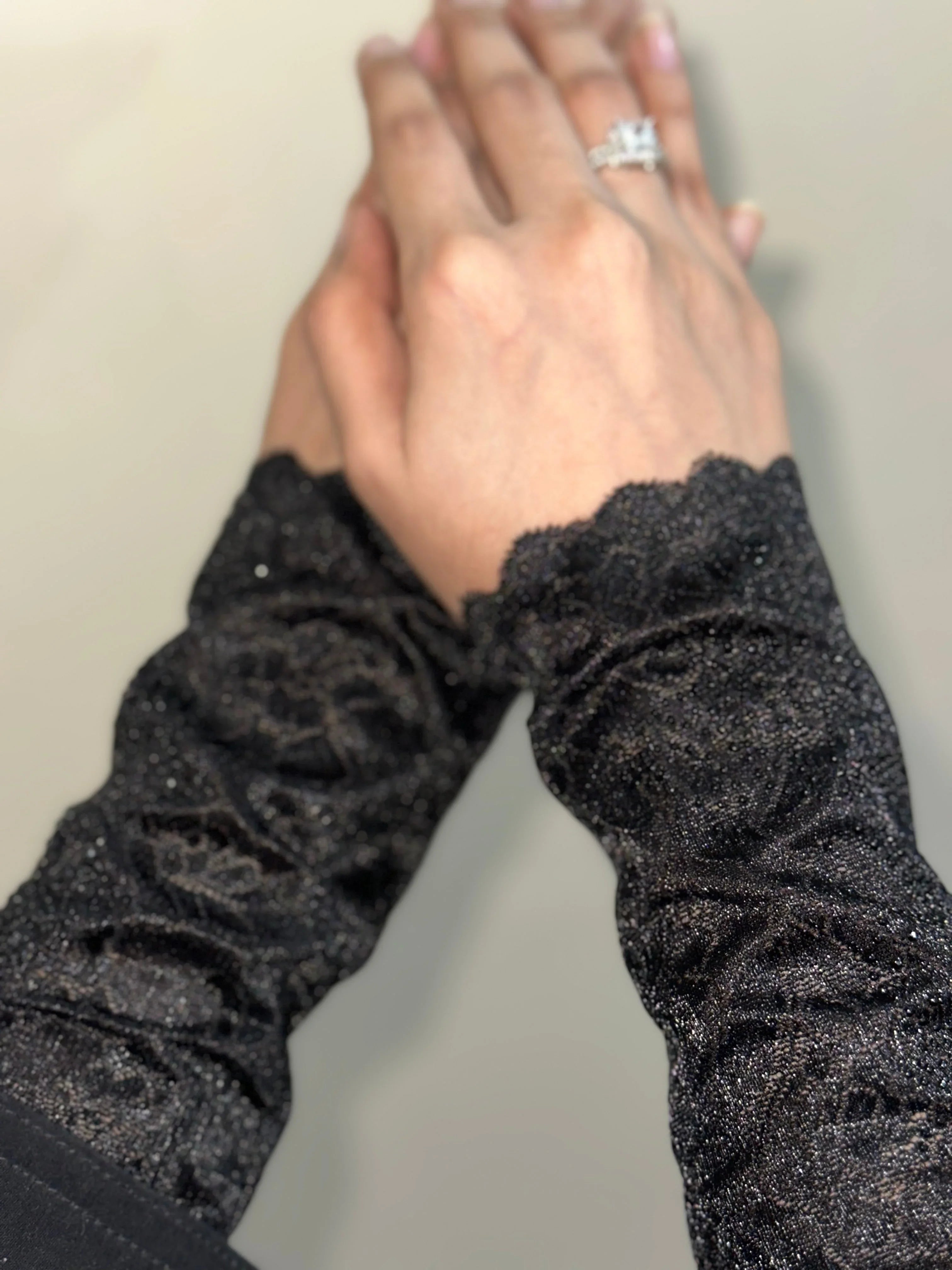 Elegant Black Lace Sleeves - Razia Hijab