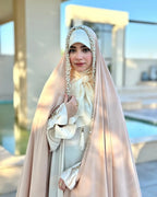 FESTIVE HANDWORK BRIDAL CHADOR (CREAM) - Razia Hijab