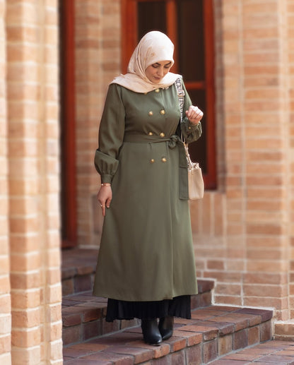 Irani Pista Green Coat – Front Open Style