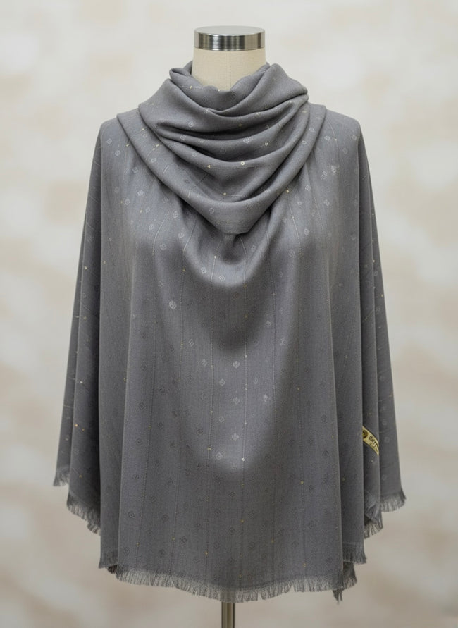 Slate Grey Textured Shimmer Hijab – Elegant Metallic - Razia Hijab Hover Image