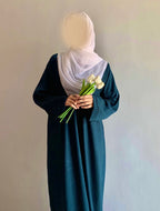 Everyday Front Open Abaya - Teal
