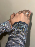 Elegant Silver Iranian Fancy Sleeves - Razia Hijab