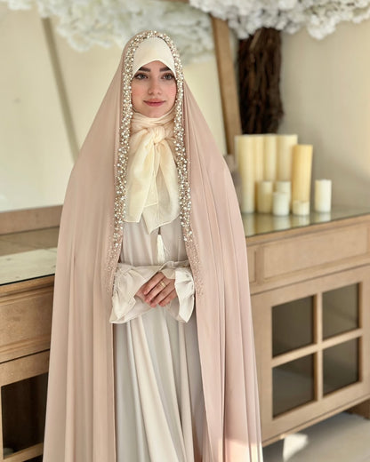 FESTIVE HANDWORK BRIDAL CHADOR (CREAM)