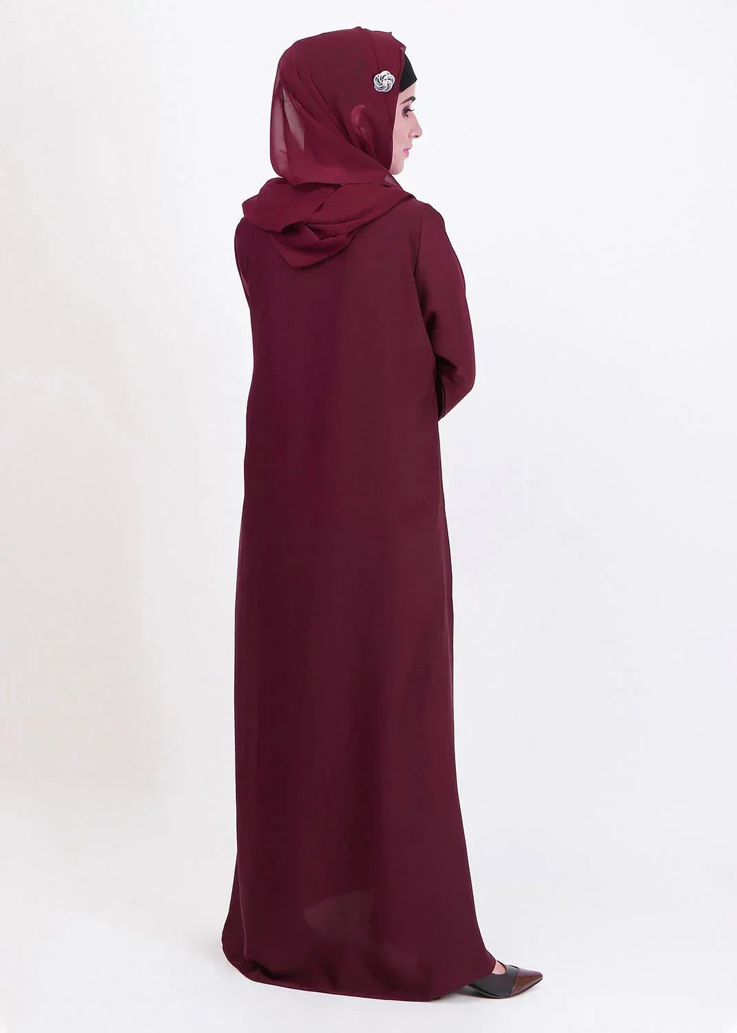 Aura Maroon Abaya - Razia Hijab