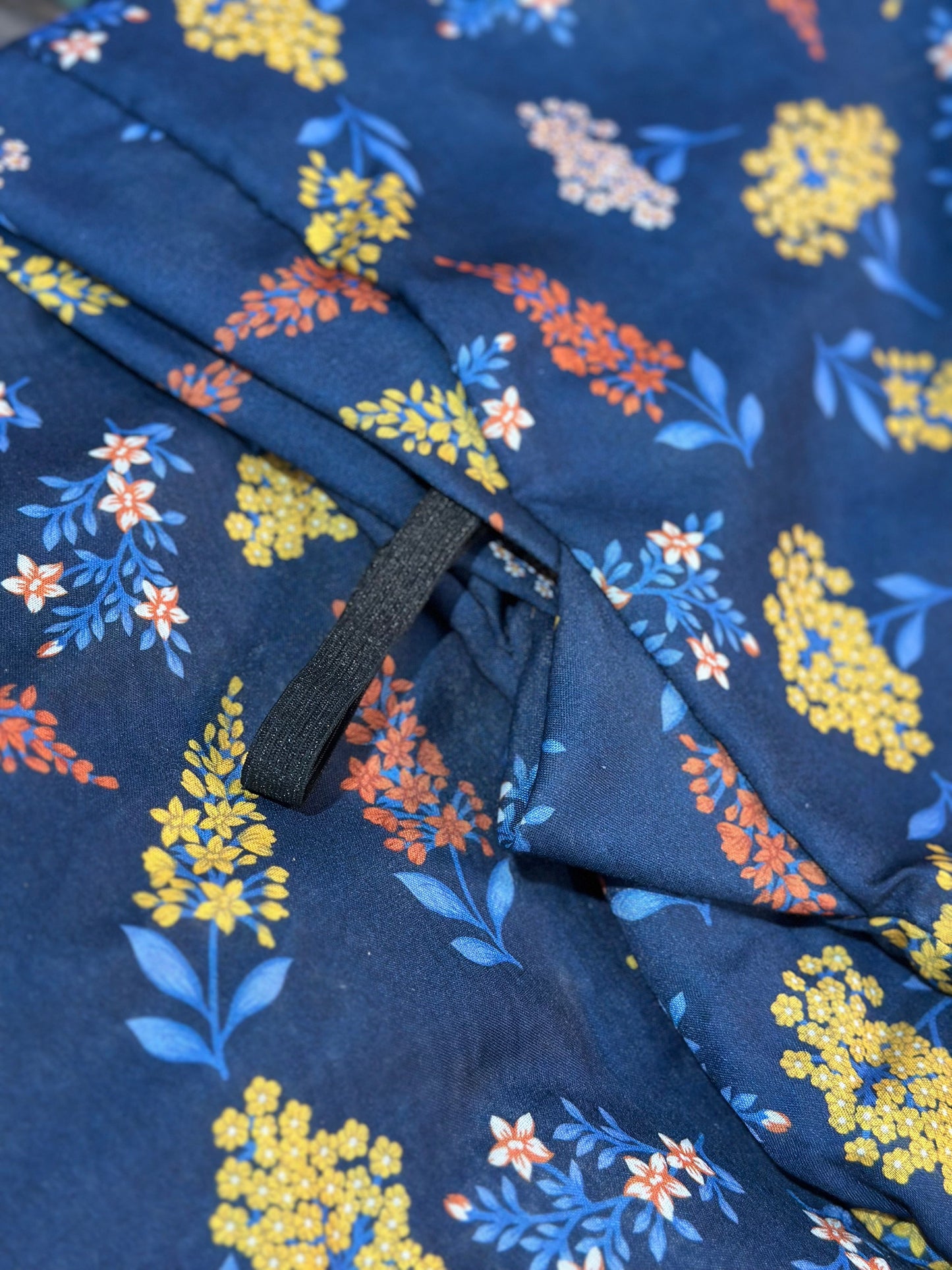 Elegant Floral Blue Namaz Chador – Soft & Modest Prayer Wear