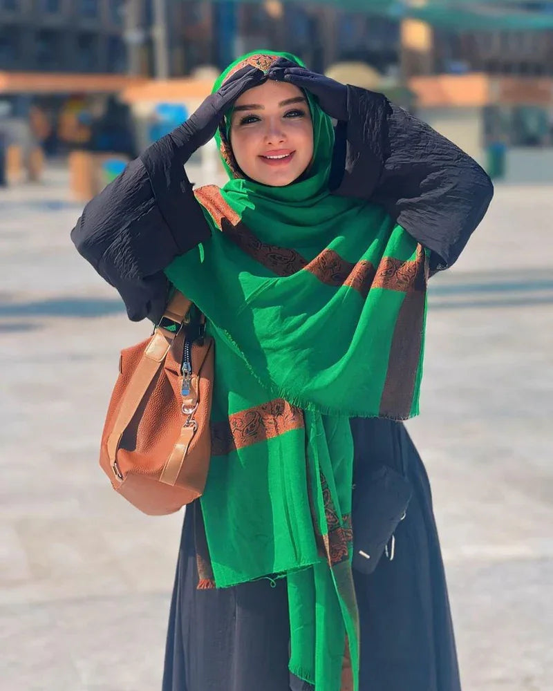 Premium Iranian Green Shawl - Razia Hijab