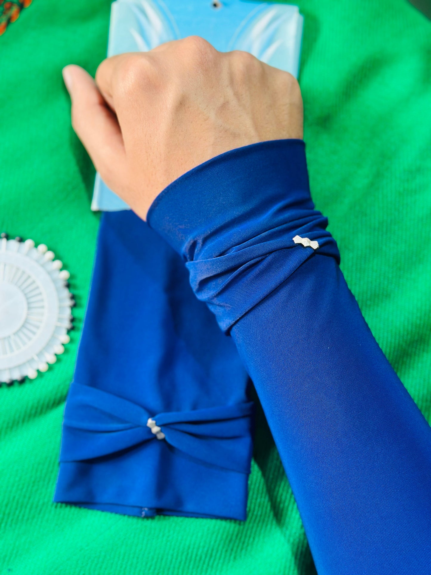 Royal Blue Iranian Cotton Jersey Sleeves