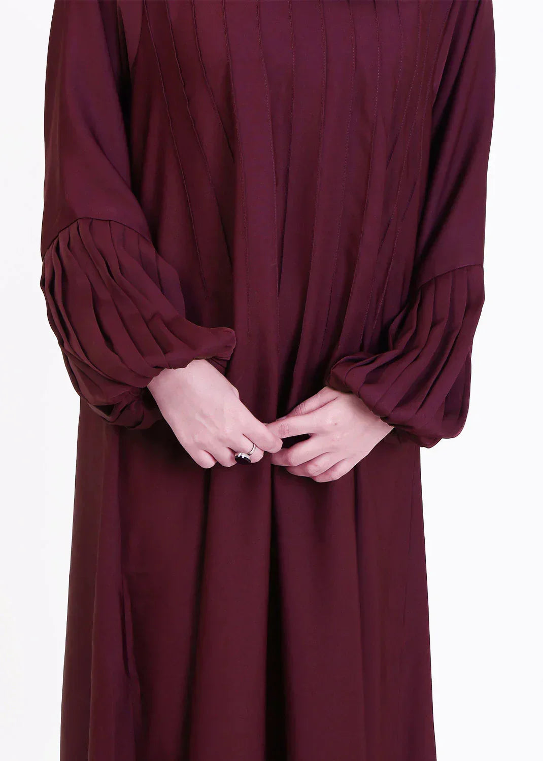 Aura Maroon Abaya - Razia Hijab