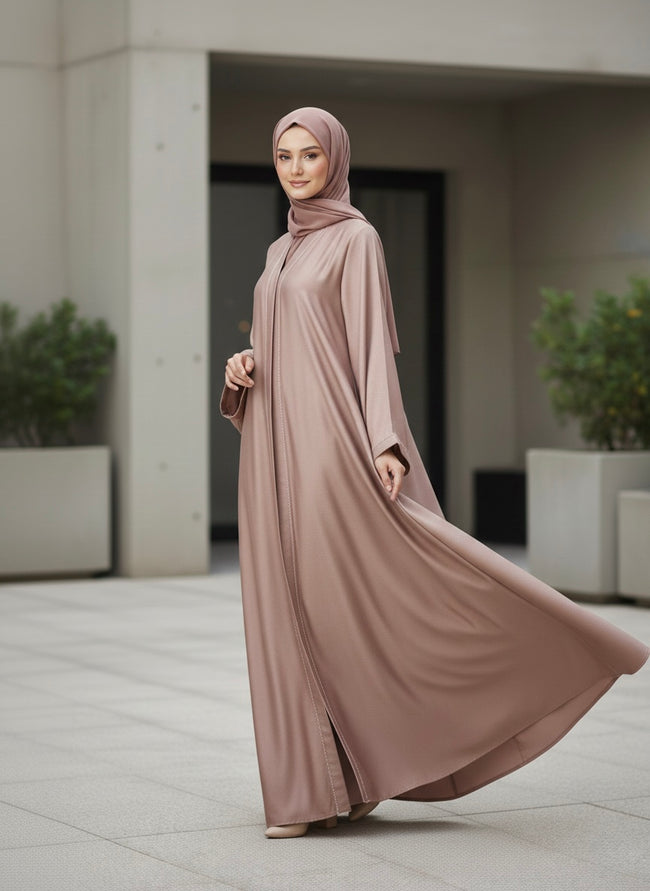 Premium Satin Abaya - Razia Hijab Hover Image