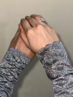 Elegant Silver Iranian Fancy Sleeves - Razia Hijab