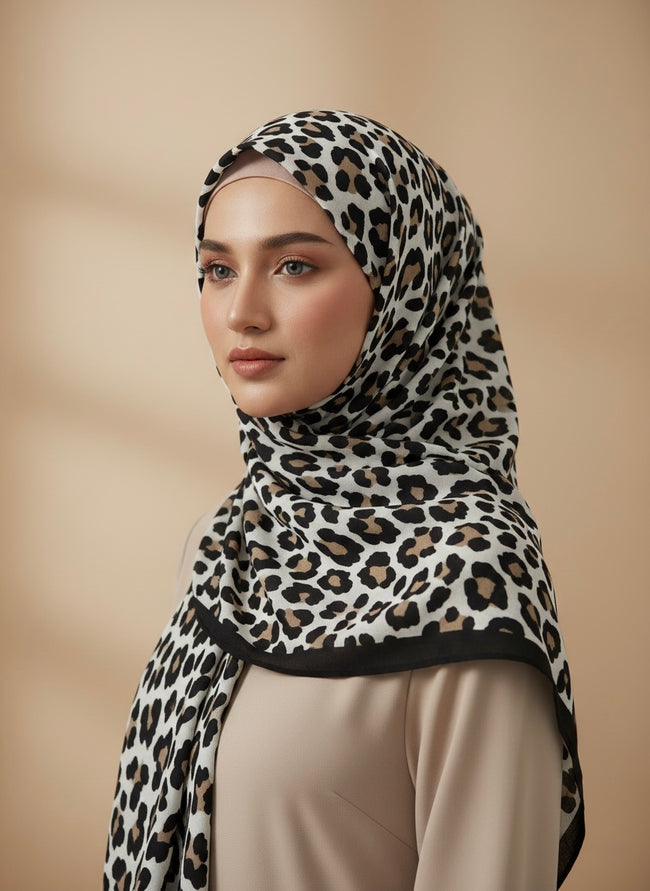 Premium Leopard Print Lawn Hijab Main Image