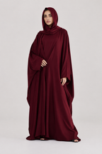 Burgundy Outer Abaya for Women | Elegant Modest Abaya
