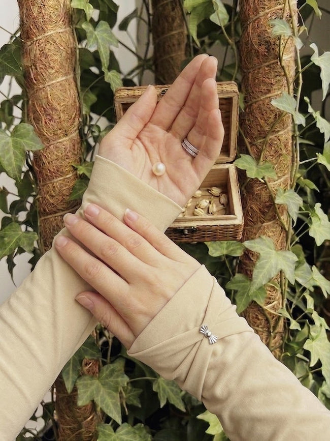Premium Beige Modest Arm Sleeves Main Image