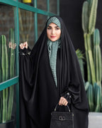 Iraqi Black Abaya – Original Nida Fabric with Handwork Sleeves - Razia Hijab