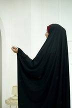 Iranian Abaya Black on Black Handwork Bow