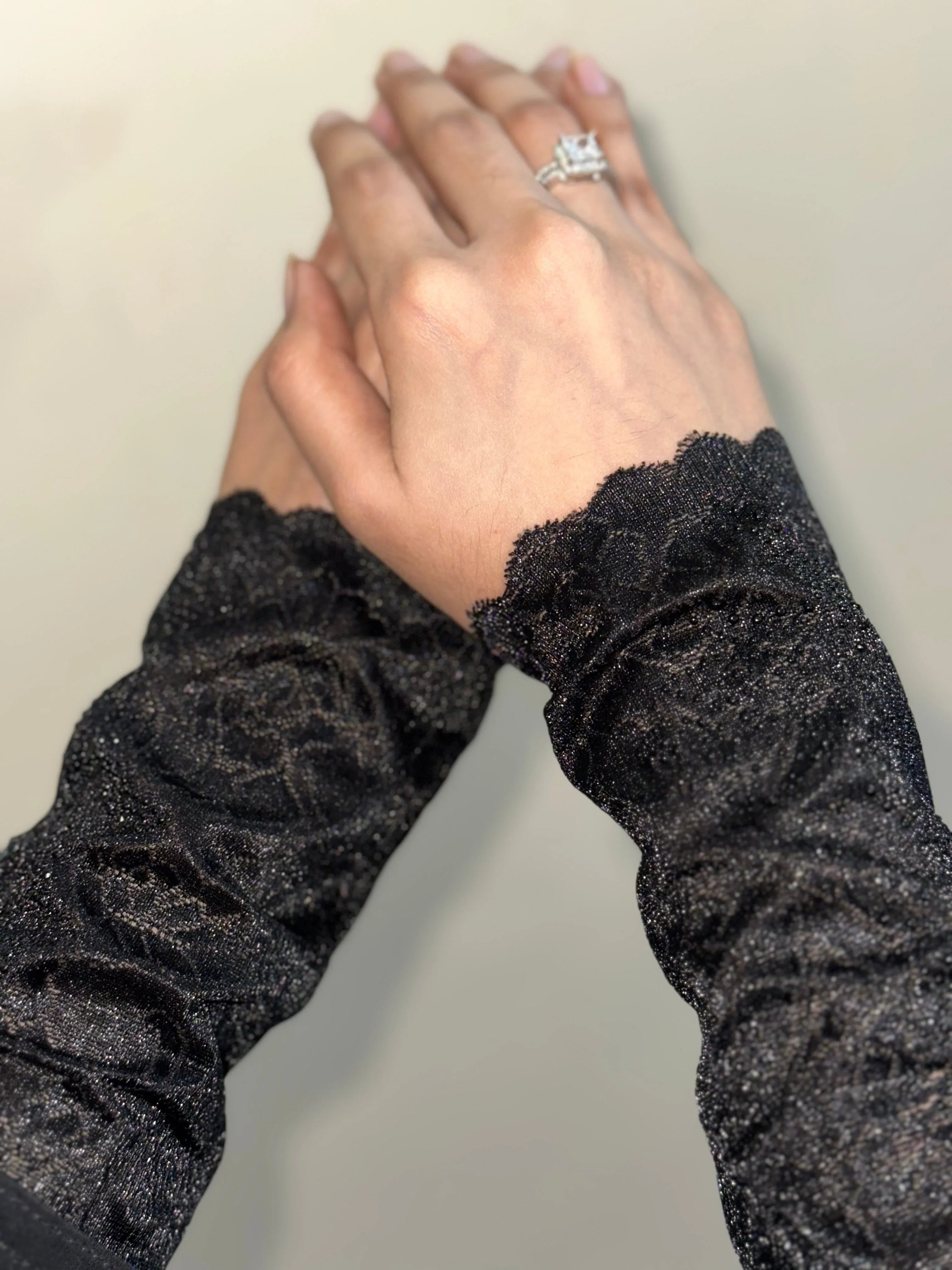 Elegant Black Lace Sleeves - Razia Hijab