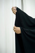 Iranian Abaya Black on Black Handwork Bow