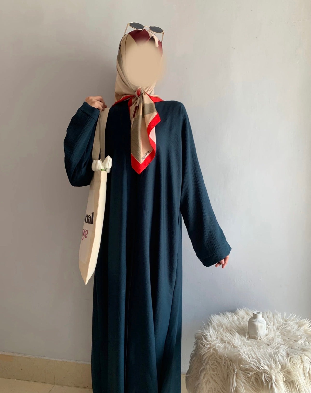 Everyday Front Open Abaya - Teal