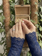 Premium Floral Lace Arm Sleeves – Navy Blue