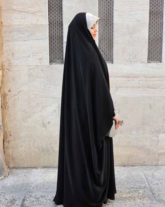 Elegant Irani Abaya with Dori Style Sleeves - Razia Hijab Hover Image