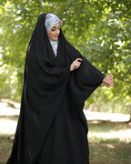 Irani Black Dori Abaya with Black Pearls - Razia Hijab