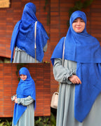 Irani Square Hijab – Royal Blue Textured Scarf