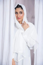 Falisha White Abaya With Pockets for Hajj & Umrah - Razia Hijab