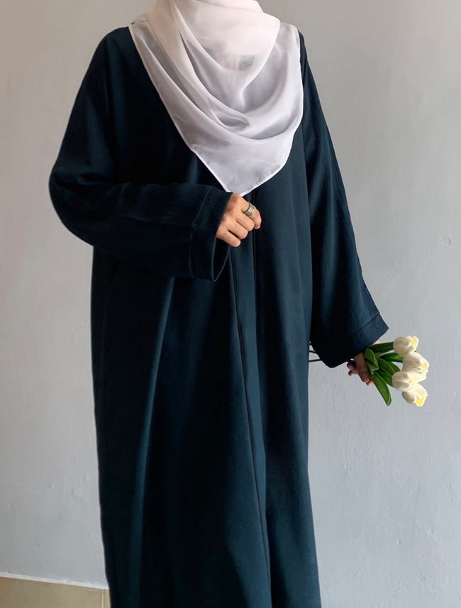 Everyday Front Open Abaya - Teal Main Image