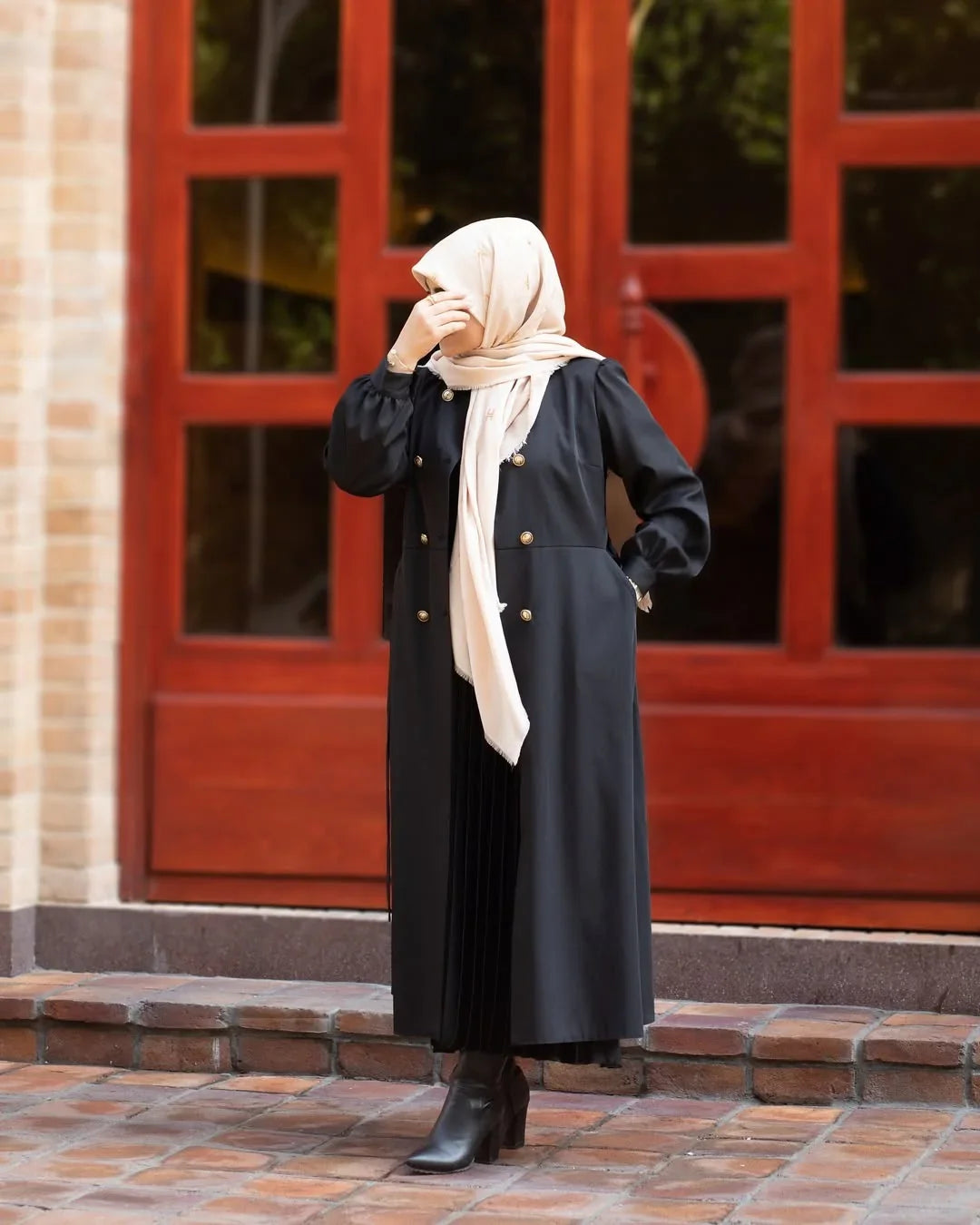 Irani Black Coat – Front Open Style - Razia Hijab