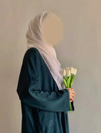 Everyday Front Open Abaya - Teal