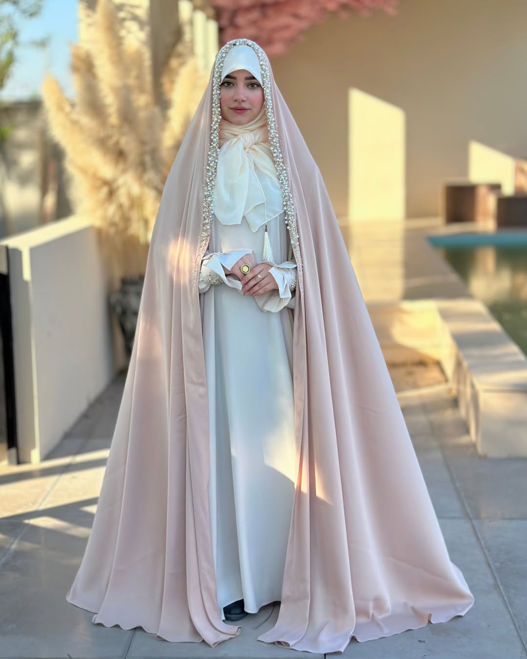 FESTIVE HANDWORK BRIDAL CHADOR (CREAM)